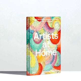 Standing art book with colourful cover and white title text