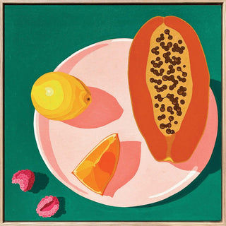 Papaya and Citrus on Green