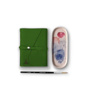 A5 Watercolour Blank Paper - Handcrafted Leather Journal