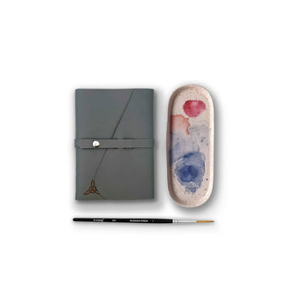 A5 Watercolour Blank Paper - Handcrafted Leather Journal