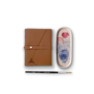 A5 Watercolour Blank Paper - Handcrafted Leather Journal