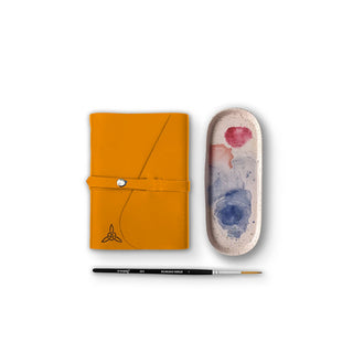 A5 Watercolour Blank Paper - Handcrafted Leather Journal