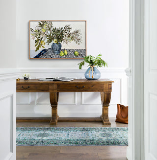 Banksia and Pear on Tablecloth