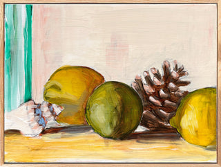 Glass Jar, Seashell, Lemons, Lime, Pinecone