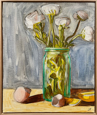 Jar Ranunculus Eggshell Lemon