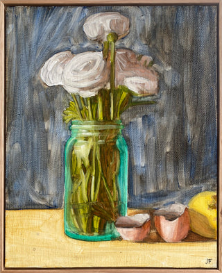 Jar, Ranunculus, Eggshells, Lemon