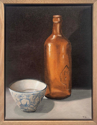 Brown Bottle and Bowl