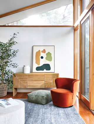 An image of a contemporary artwork piece which has been hired as part of our artwork hire trade service for trade professionals.