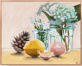 Pinecone, Lemon, Chemistry Beaker, Flowers