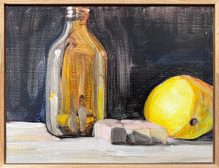 Bottle, Lemon and Wooden Blocks