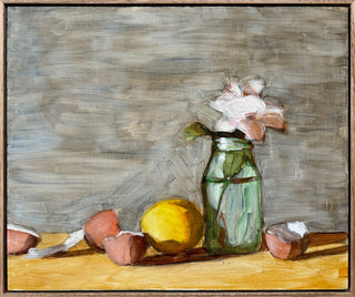 Bottle, Ranunculus, Eggshell, Lemon