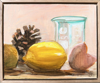 Lemons, Pinecone, Chemistry Beaker, Eggshells