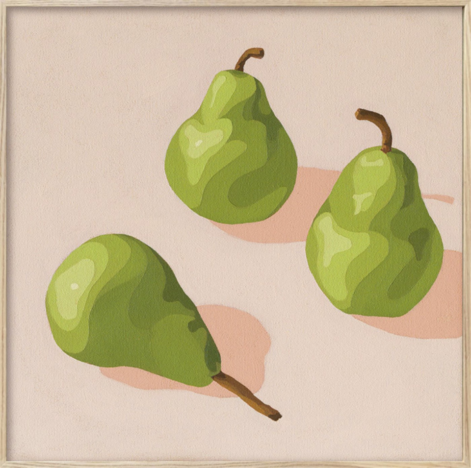Yani Lenehan Three Pears limited Edition Art Print Framed